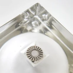 New Pamono Moulded Glass Model Cubosfera Table Lamp by Alessandro Mendini for Fidenza Vetraria, 1968