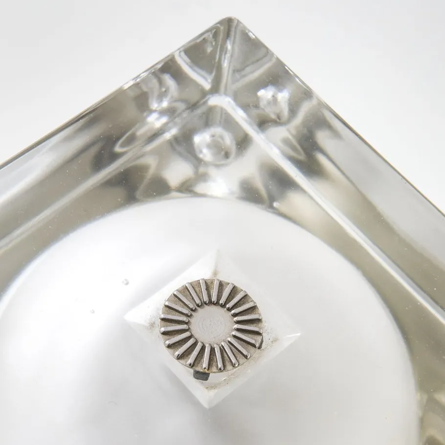 New Pamono Moulded Glass Model Cubosfera Table Lamp by Alessandro Mendini for Fidenza Vetraria, 1968