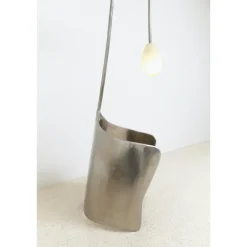 New Pamono Moulin Floor Lamp in Brass and Hand-Blown Glass by Atelier Ellery