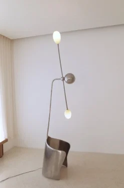 Best Pamono Moulin Floor Lamp in Inox Stainless Steel by Atelier Ellery