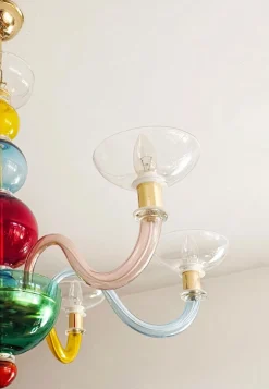 Hot Pamono Multicolor Murano Glass Chandelier in style of Gio Ponti for Venini, Italy, 1970s