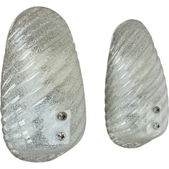 New Pamono Murano Bubble Ice Glass Wall Sconces, Germany, 1980s, Set of 2