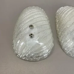 New Pamono Murano Bubble Ice Glass Wall Sconces, Germany, 1980s, Set of 2