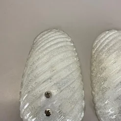 New Pamono Murano Bubble Ice Glass Wall Sconces, Germany, 1980s, Set of 2