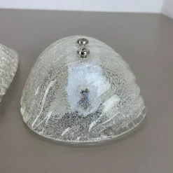 New Pamono Murano Bubble Ice Glass Wall Sconces, Germany, 1980s, Set of 2