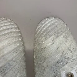 New Pamono Murano Bubble Ice Glass Wall Sconces, Germany, 1980s, Set of 2