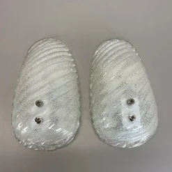 New Pamono Murano Bubble Ice Glass Wall Sconces, Germany, 1980s, Set of 2