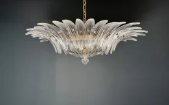 Sale Pamono Murano Ceiling Light Original Palmette in Clear Glasses, 1990s