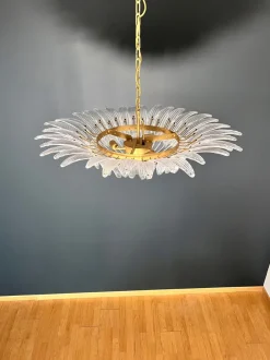 Sale Pamono Murano Ceiling Light Original Palmette in Clear Glasses, 1990s