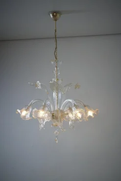 Discount Pamono Murano Chandelier with Flowers, 1980s
