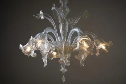 Discount Pamono Murano Chandelier with Flowers, 1980s