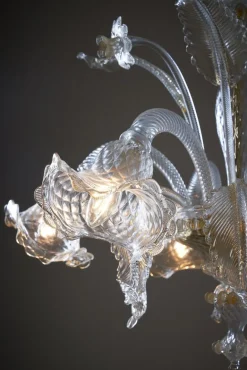 Discount Pamono Murano Chandelier with Flowers, 1980s