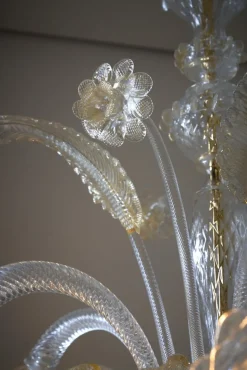 Discount Pamono Murano Chandelier with Flowers, 1980s