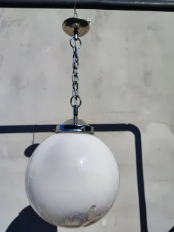 Sale Pamono Murano Chandelier with Nickel-Plated Brass, 1970s