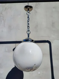 Sale Pamono Murano Chandelier with Nickel-Plated Brass, 1970s