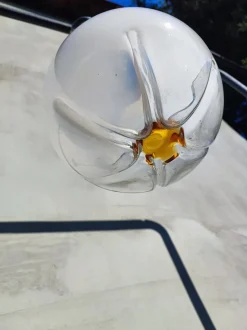 Sale Pamono Murano Chandelier with Nickel-Plated Brass, 1970s