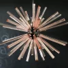 Clearance Pamono Murano Crystal Prism Sputnik Chandelier with 50 Pink Prisms, Italy