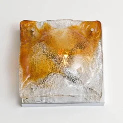 New Pamono Murano Glass Abstract Wall Sconces from Mazzega, Italy, 1970, Set of 2