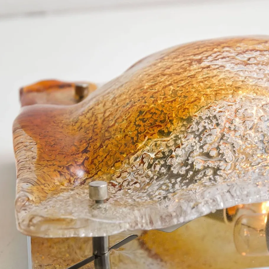 New Pamono Murano Glass Abstract Wall Sconces from Mazzega, Italy, 1970, Set of 2