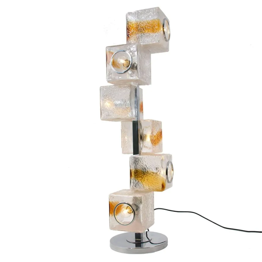 New Pamono Murano Glass Abstract Wall Sconces from Mazzega, Italy, 1970, Set of 2