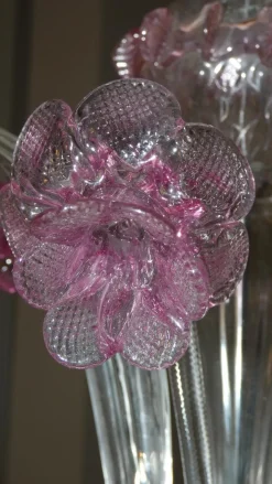 New Pamono Murano Glass and Brass Chandelier, 1950s