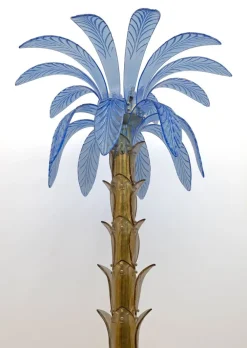 Clearance Pamono Murano Glass and Brass Palm Tree Floor Lamp, 1970s