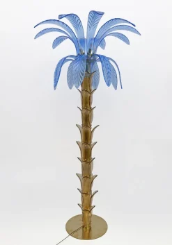 Clearance Pamono Murano Glass and Brass Palm Tree Floor Lamp, 1970s