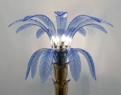 Clearance Pamono Murano Glass and Brass Palm Tree Floor Lamp, 1970s