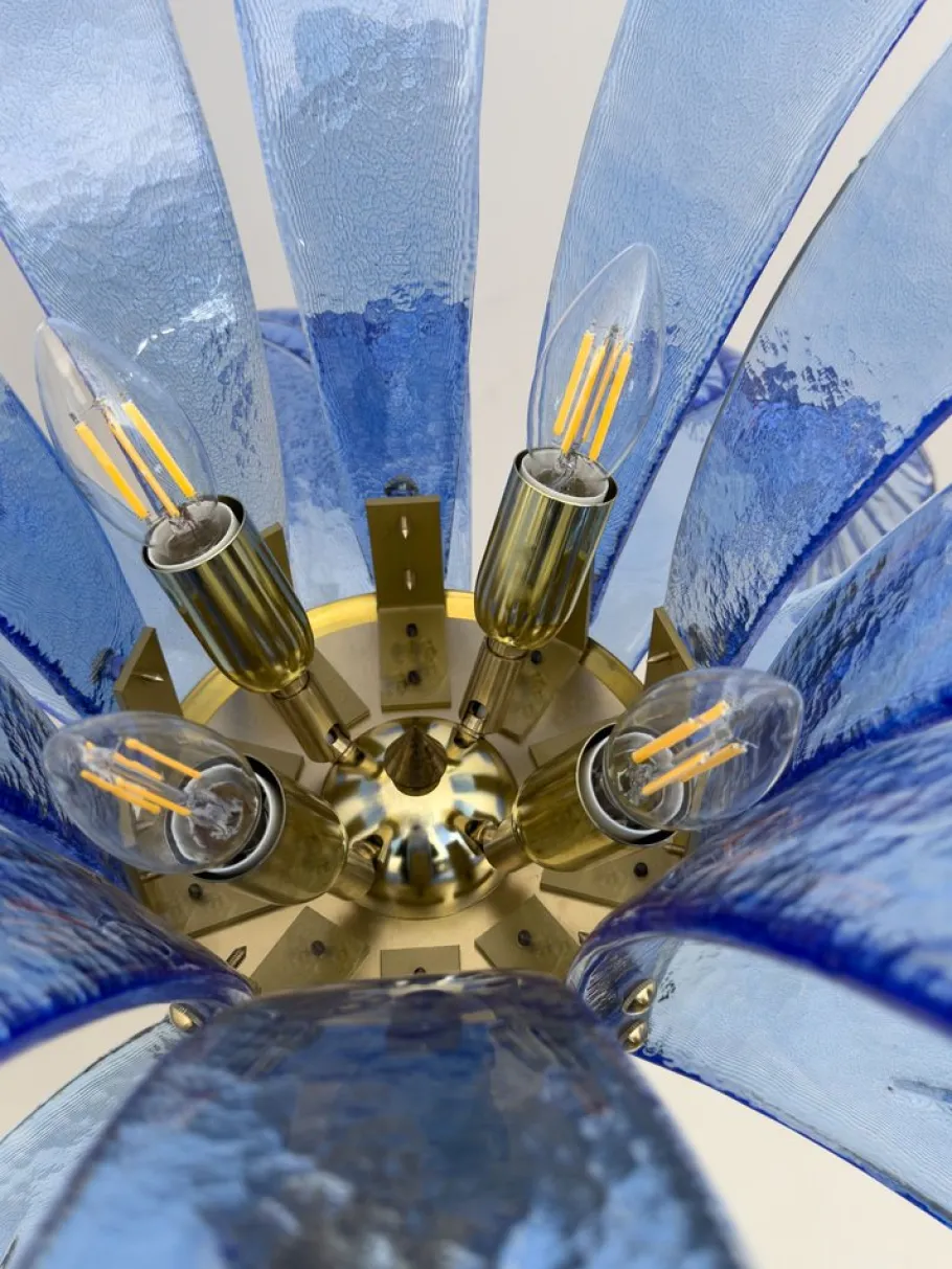 Clearance Pamono Murano Glass and Brass Palm Tree Floor Lamp, 1970s