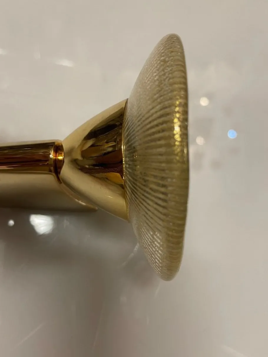 Hot Pamono Murano Glass and Brass Sconces, 1980s, Set of 3