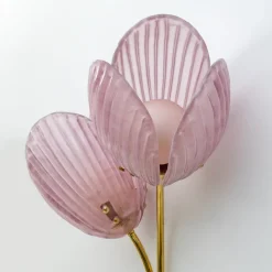 Sale Pamono Murano Glass and Brass Tulip Sconces, 2000s, Set of 2