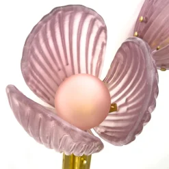 Sale Pamono Murano Glass and Brass Tulip Sconces, 2000s, Set of 2