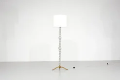 Clearance Pamono Murano Glass and Bronze Floor Lamp attributed to Seguso Vetri, Italy, 1950s.