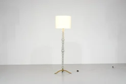Clearance Pamono Murano Glass and Bronze Floor Lamp attributed to Seguso Vetri, Italy, 1950s.