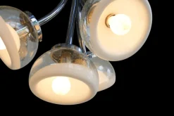 Best Pamono Murano Glass and Chrome 4-Arm Chandelier attributed to Gaetano Sciolari, 1970s