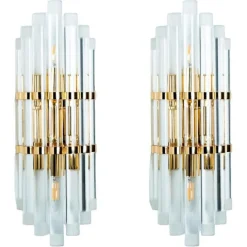 Hot Pamono Murano Glass and Gilt Brass Sconce, 1960s