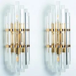 Hot Pamono Murano Glass and Gilt Brass Sconce, 1960s