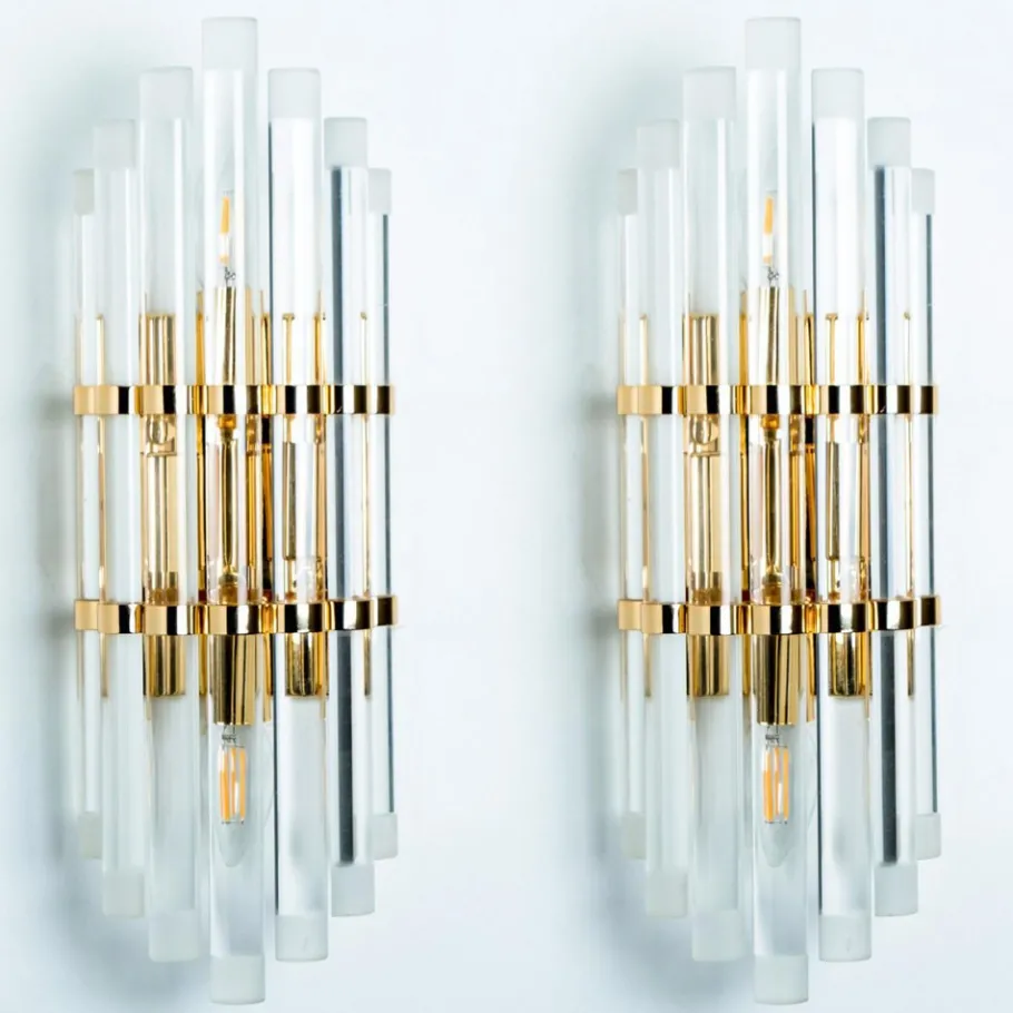 Hot Pamono Murano Glass and Gilt Brass Sconce, 1960s