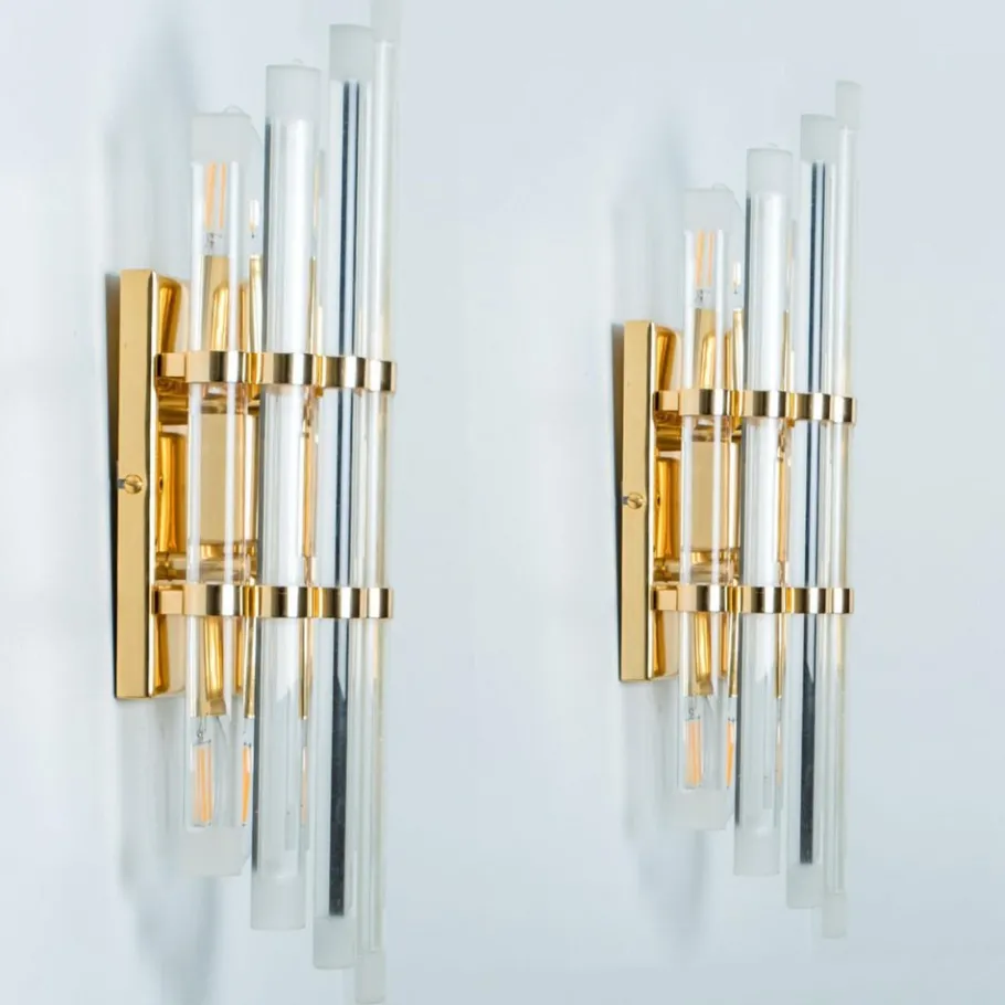 Hot Pamono Murano Glass and Gilt Brass Sconce, 1960s