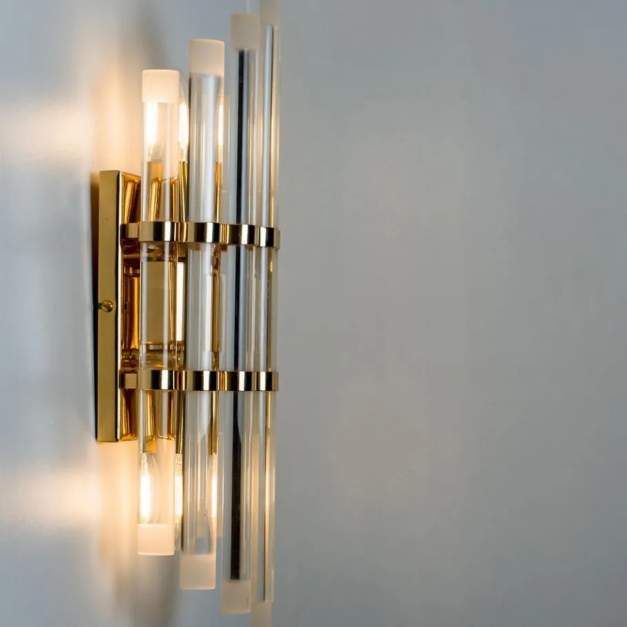 Hot Pamono Murano Glass and Gilt Brass Sconce, 1960s