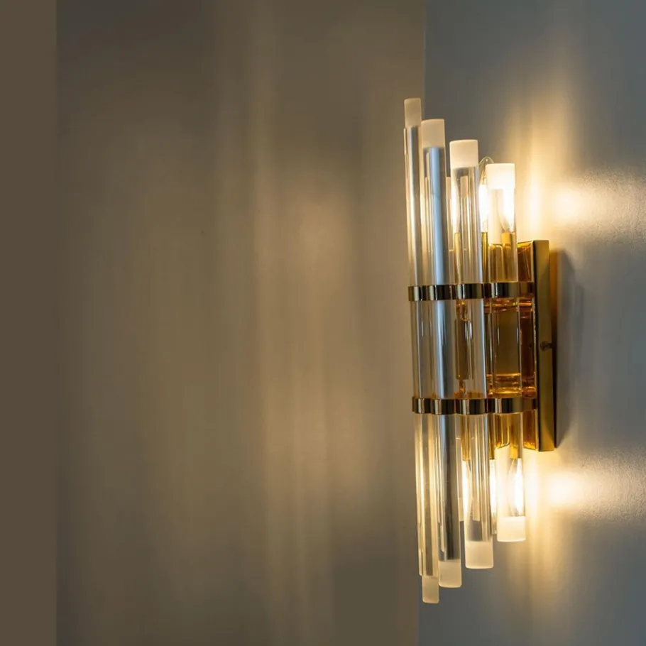 Hot Pamono Murano Glass and Gilt Brass Sconce, 1960s
