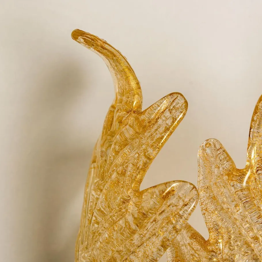 Best Pamono Murano Glass and Gold-Plated Wall Sconce from Barovier & Toso, 1960s