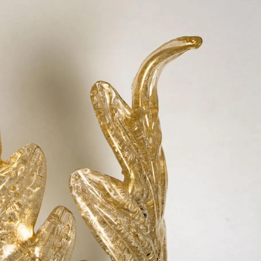 Best Pamono Murano Glass and Gold-Plated Wall Sconce from Barovier & Toso, 1960s