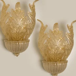 Best Pamono Murano Glass and Gold-Plated Wall Sconce from Barovier & Toso, 1960s