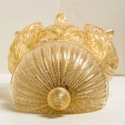 Best Pamono Murano Glass and Gold-Plated Wall Sconce from Barovier & Toso, 1960s