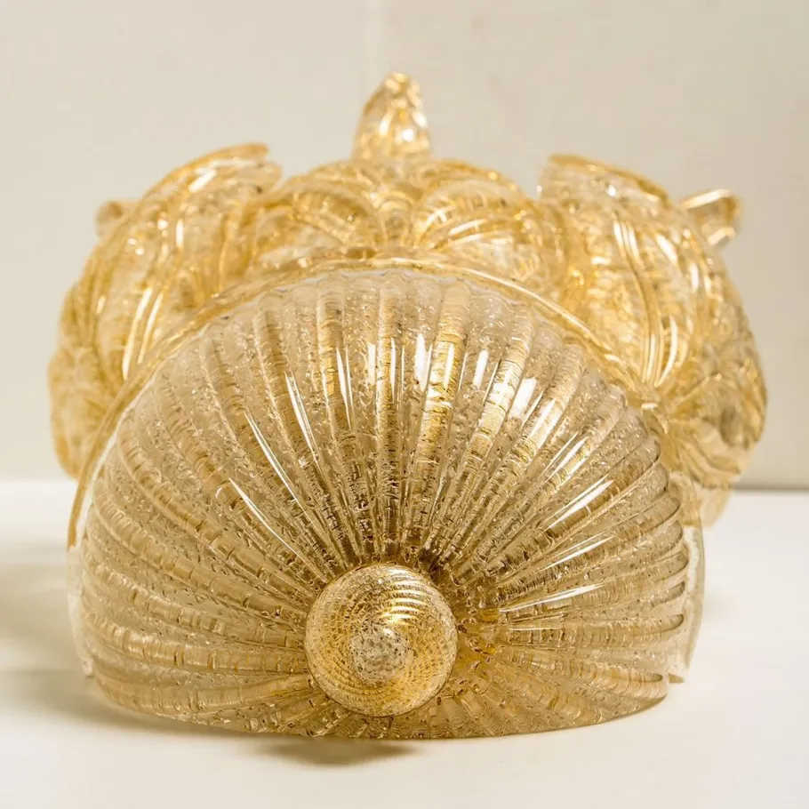 Best Pamono Murano Glass and Gold-Plated Wall Sconce from Barovier & Toso, 1960s