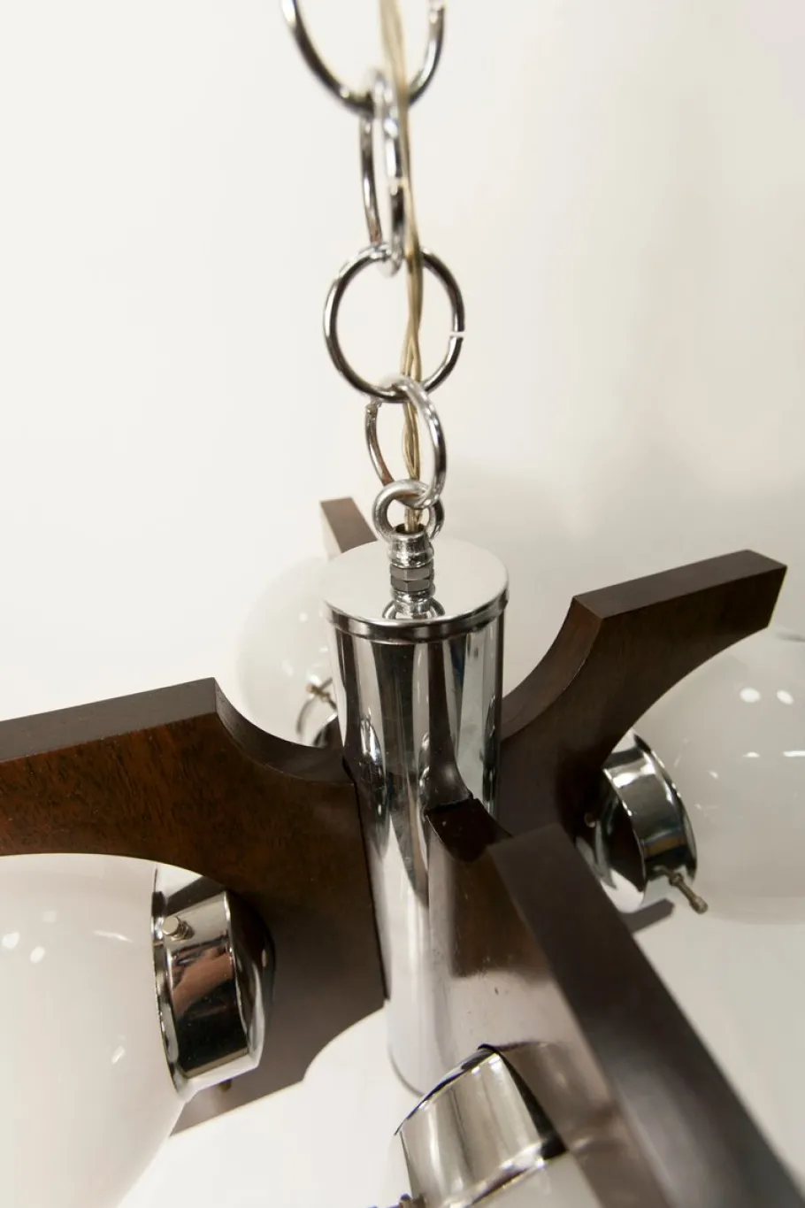 Best Pamono Murano Glass and Teak Chandelier from Mazzega, 1960s