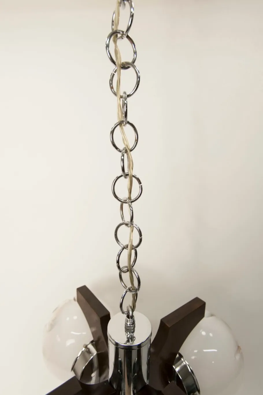 Best Pamono Murano Glass and Teak Chandelier from Mazzega, 1960s