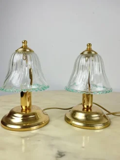 Best Pamono Murano Glass Bedside Lamps, Italy, 1980s, Set of 2