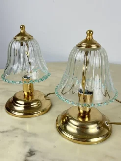 Best Pamono Murano Glass Bedside Lamps, Italy, 1980s, Set of 2